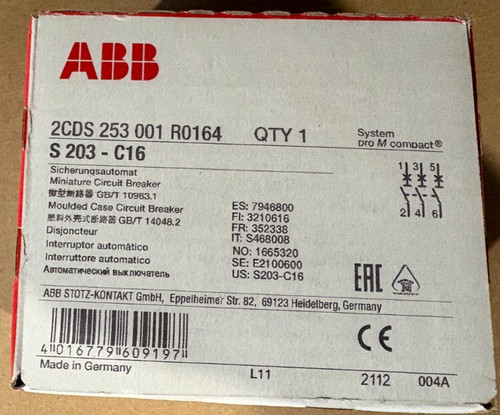 Abb s203 c16 sicherungsautomat - abb, s203-c16